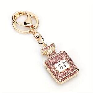 Dazzling Rhinestone Keychain - Full-Diamond Perfume Bottle Design